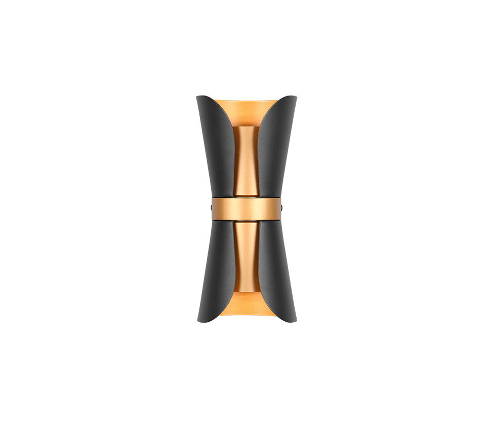 Coat wall lamp 2xGU10 matt black/gold — 218600280