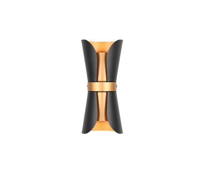 Coat wall lamp 2xGU10 matt black/gold — 218600280