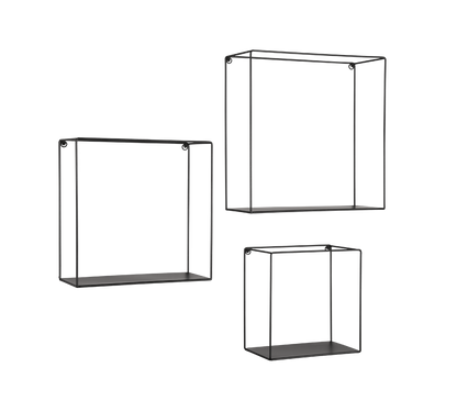 Anita wall shelves set 3-pack black