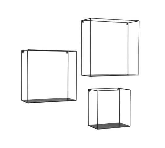 Anita wall shelves set 3-pack black