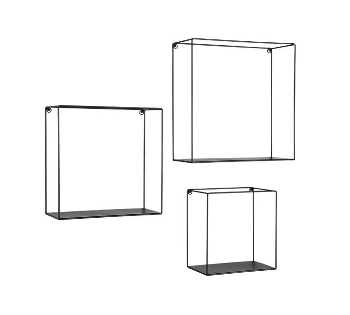 Anita wall shelves set 3-pack black