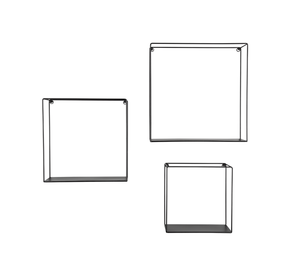 Anita wall shelves set 3-pack black