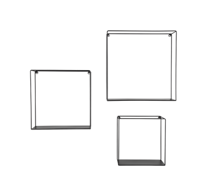 Anita wall shelves set 3-pack black