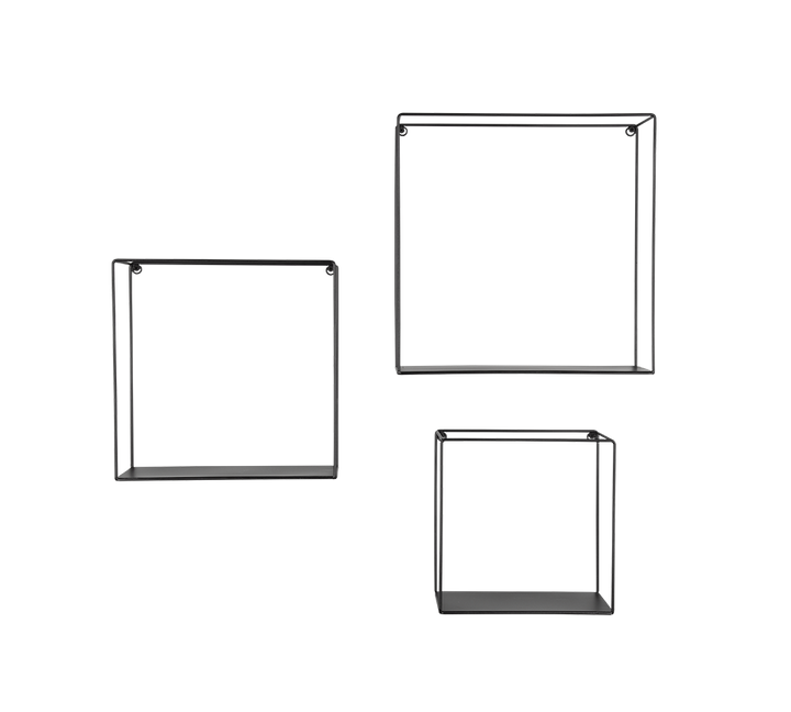 Anita wall shelves set 3-pack black