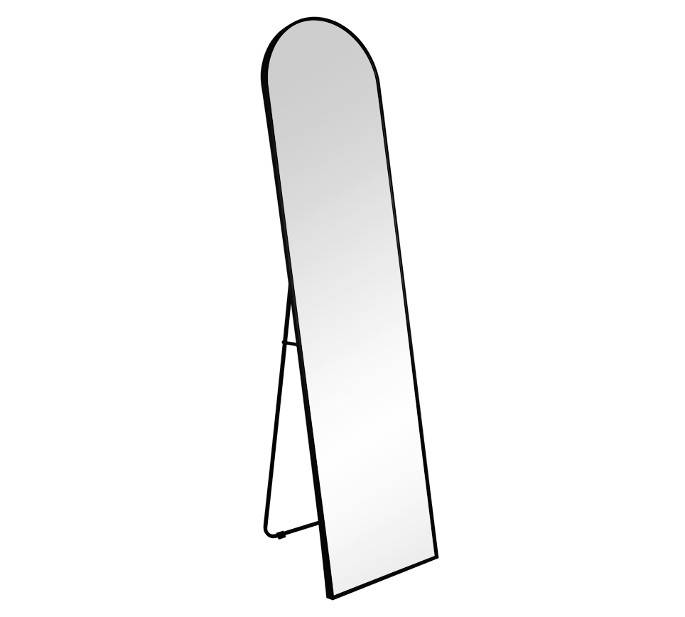 Britt mirror 40 x 160 cm black with stand