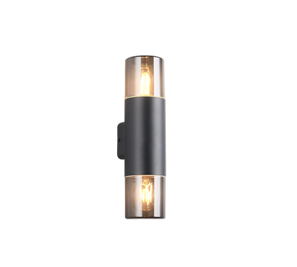 Hoosic wall lamp 2-pc E27 matt black — 224060232