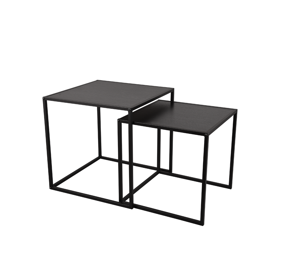 Judith serial table 40 x 40 cm + 35 x 35 cm black