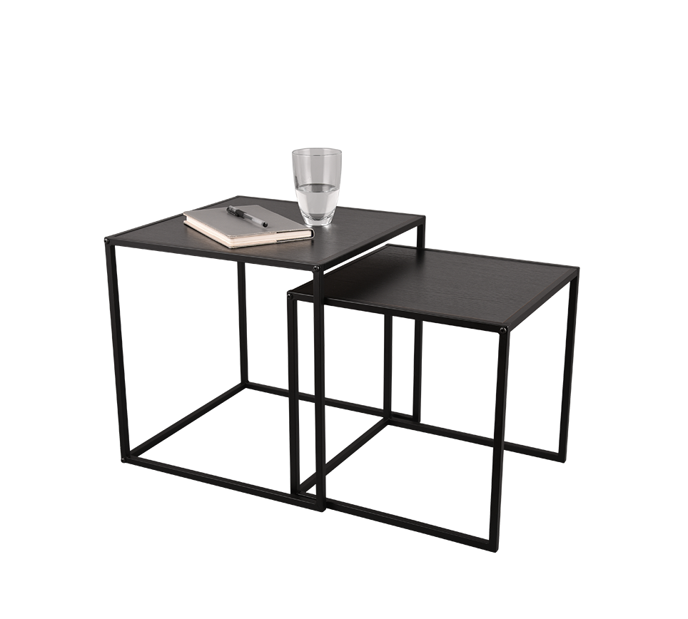 Judith serial table 40 x 40 cm + 35 x 35 cm black
