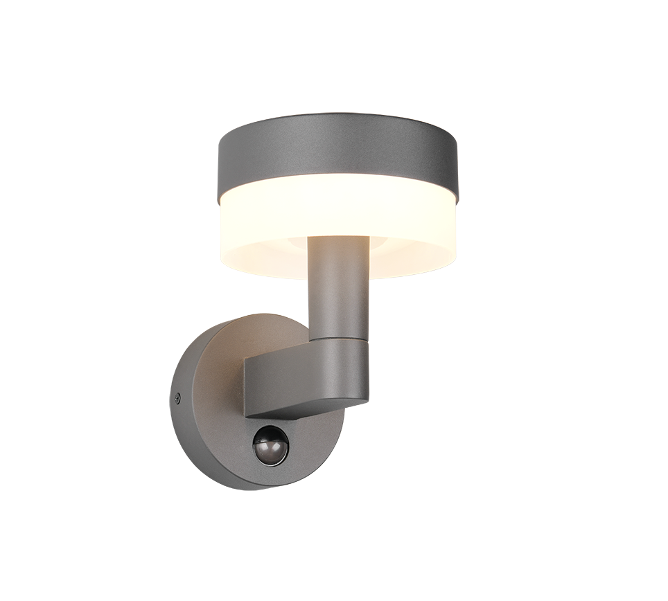 Mackenzie LED wall lamp anthracite/white motion sensor — 230569142