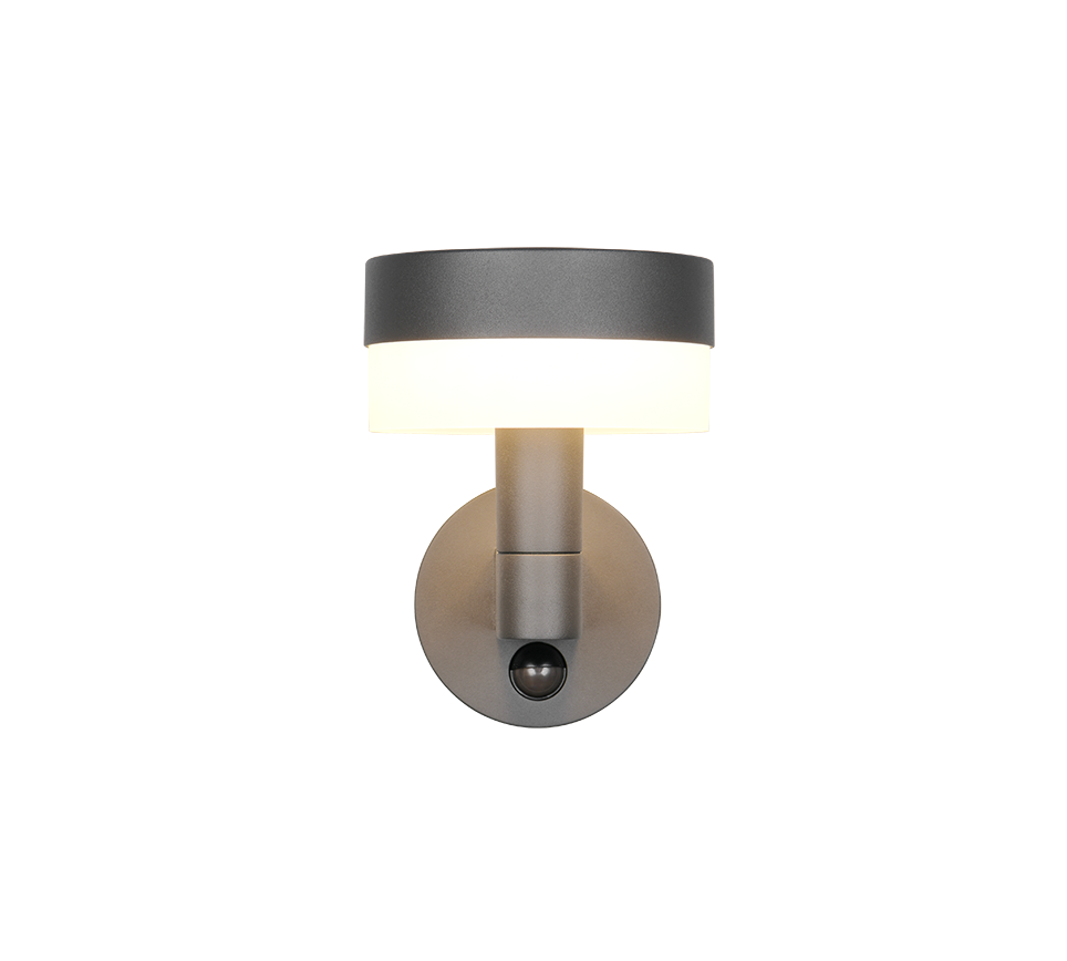 Mackenzie LED wall lamp anthracite/white motion sensor — 230569142