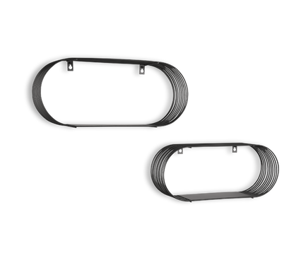 Jessica wall shelves set 2-pack black