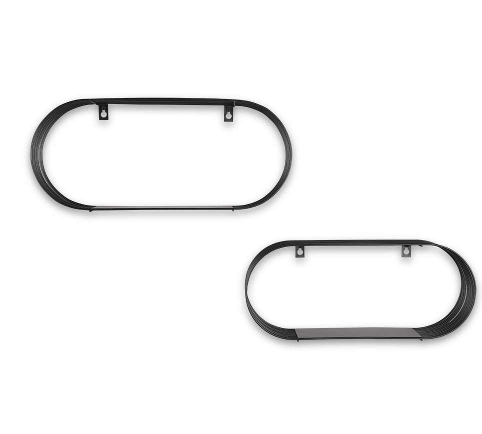 Jessica wall shelves set 2-pack black
