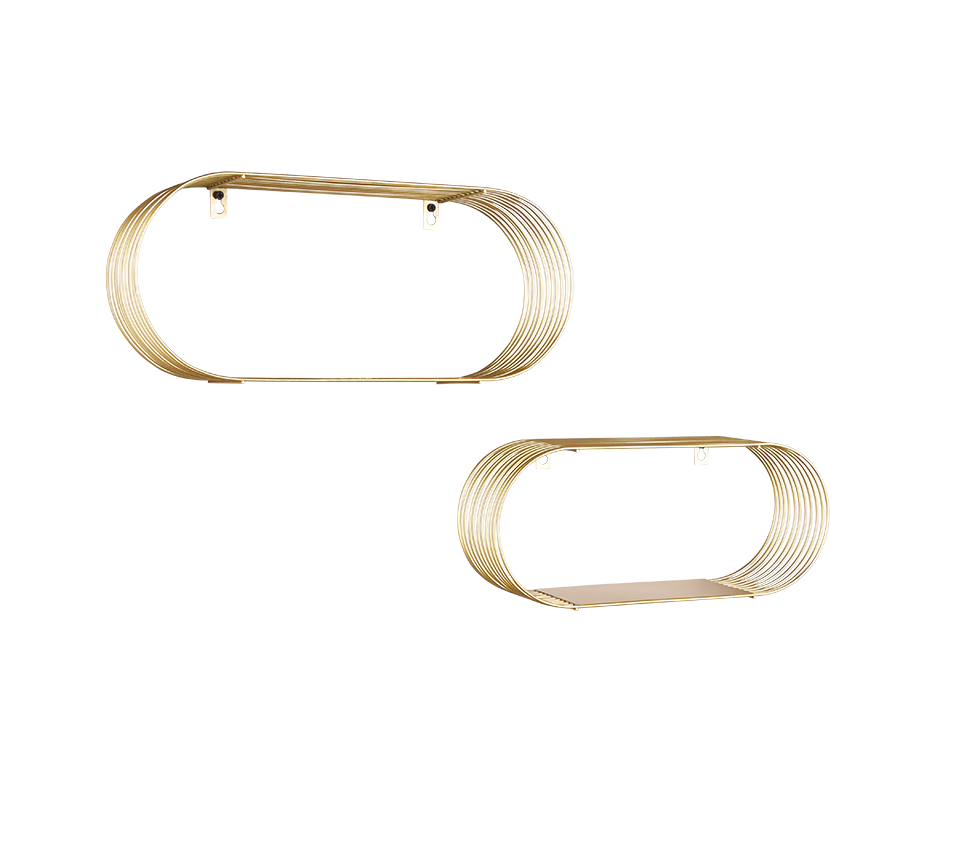 Jessica wall shelves set 2-pack gold