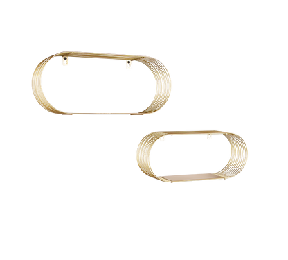 Jessica wall shelves set 2-pack gold