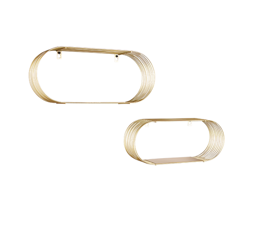 Jessica wall shelves set 2-pack gold