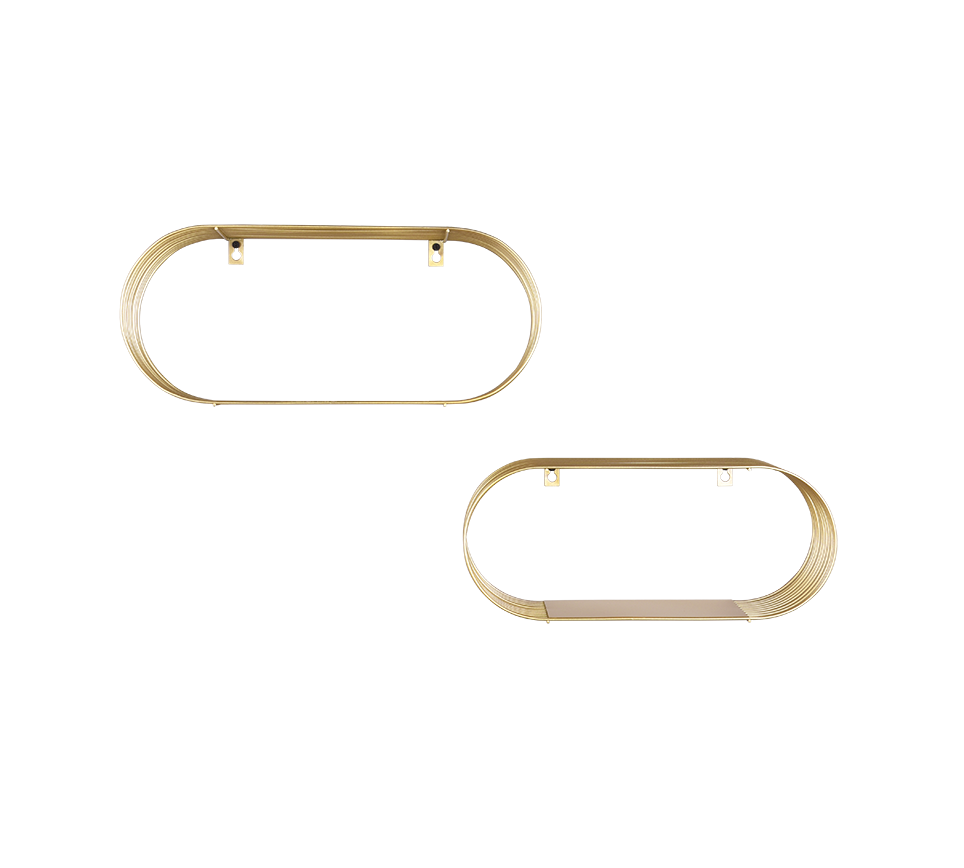 Jessica wall shelves set 2-pack gold