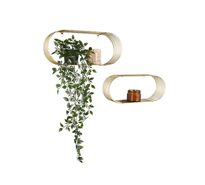Jessica wall shelves set 2-pack gold