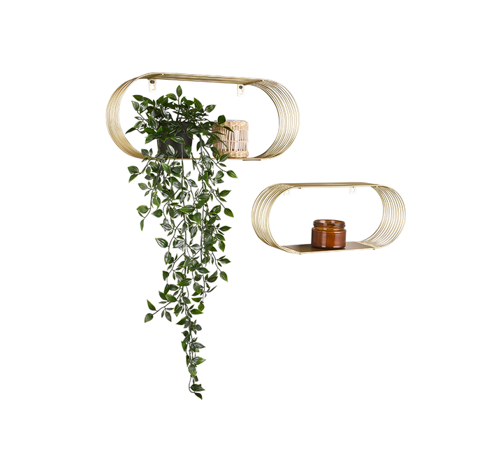 Jessica wall shelves set 2-pack gold