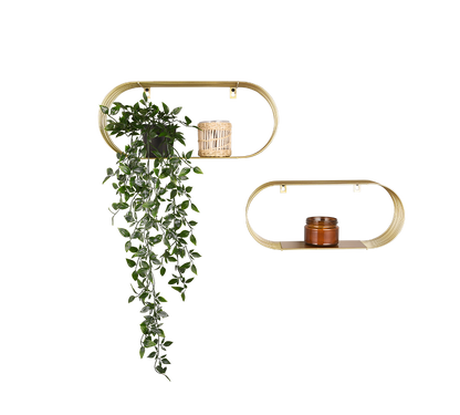 Jessica wall shelves set 2-pack gold
