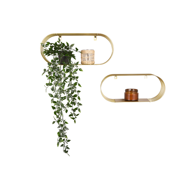 Jessica wall shelves set 2-pack gold