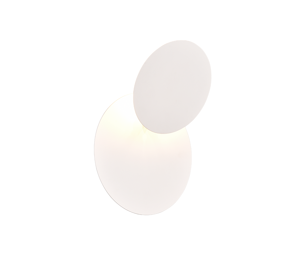 Mio LED wall lamp round matt white — 240310131