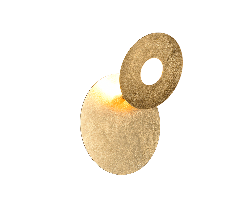 Leano LED wall lamp round gold — 240310179
