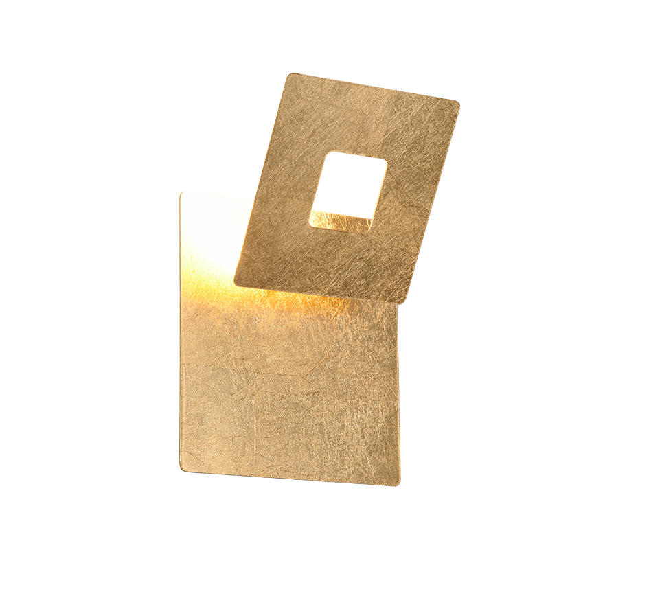 Leano LED wall lamp square gold — 240319179