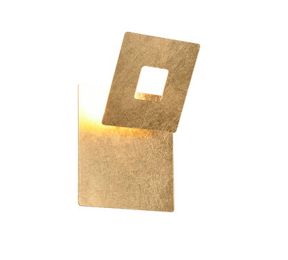 Leano LED wall lamp square gold — 240319179