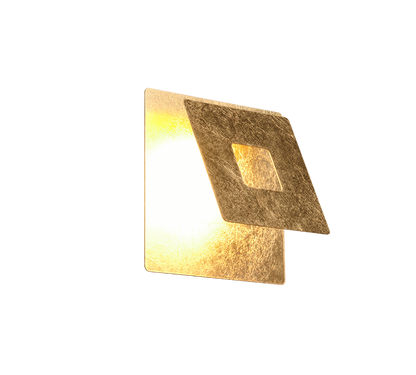 Leano LED wall lamp square gold — 240319179