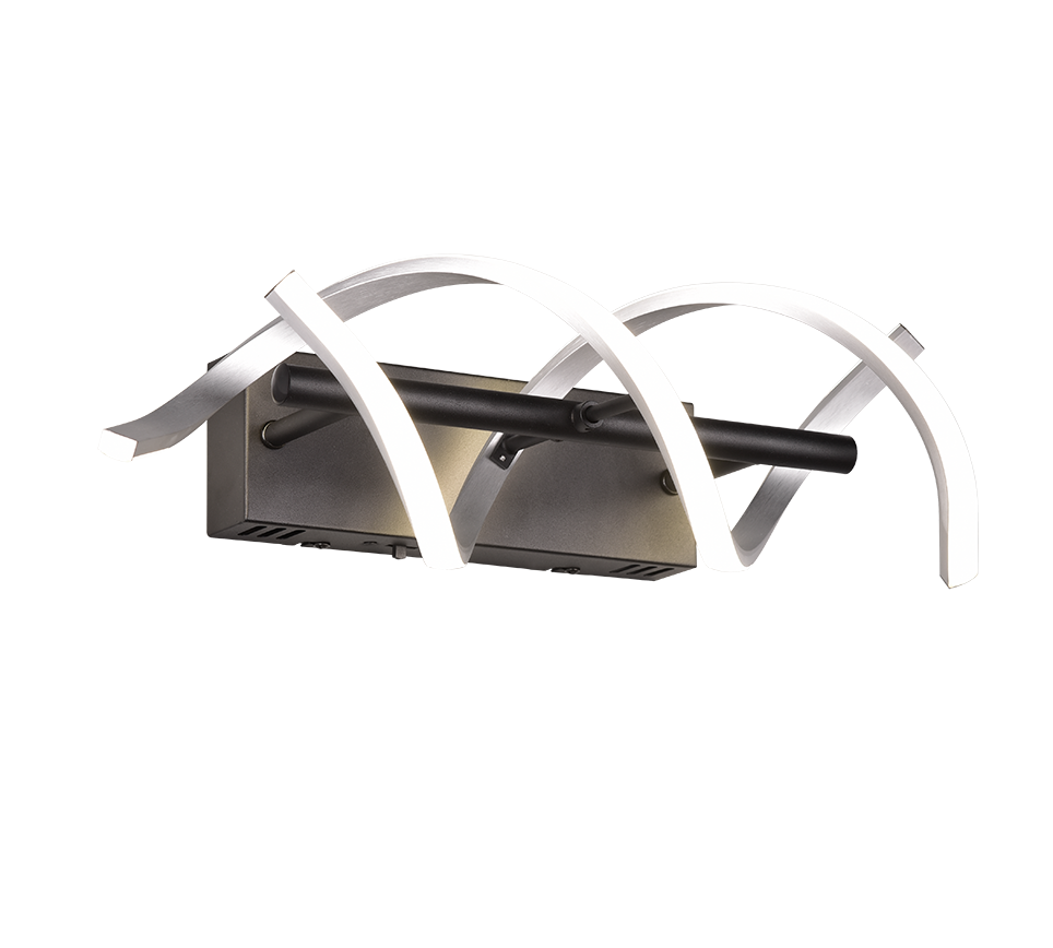Sequence LED wall lamp brushed aluminium/matt black — 241810205
