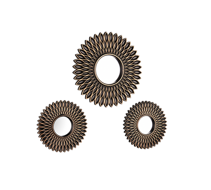 Amanda mirror set 3-pack black/gold