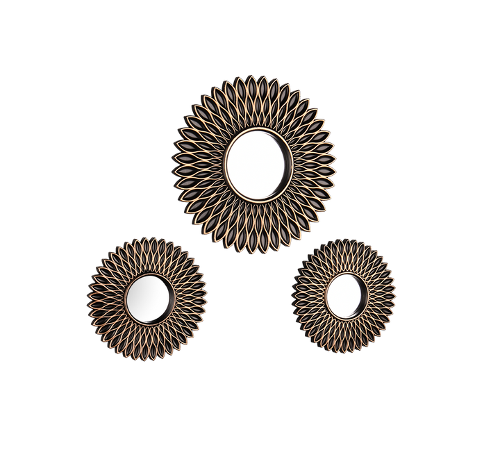 Amanda mirror set 3-pack black/gold