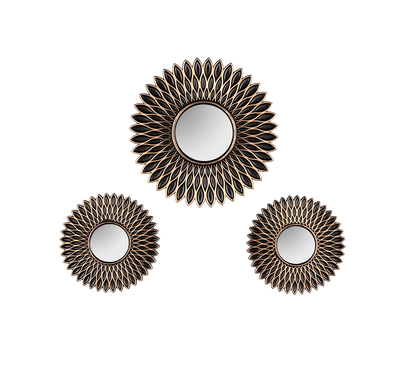 Amanda mirror set 3-pack black/gold