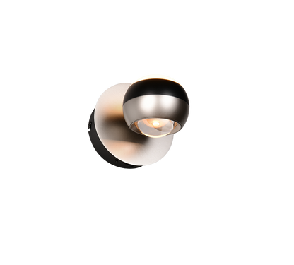 Orbit LED wall lamp brushed steel/matt black — 244410107