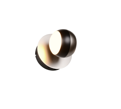 Orbit LED wall lamp brushed steel/matt black — 244410107
