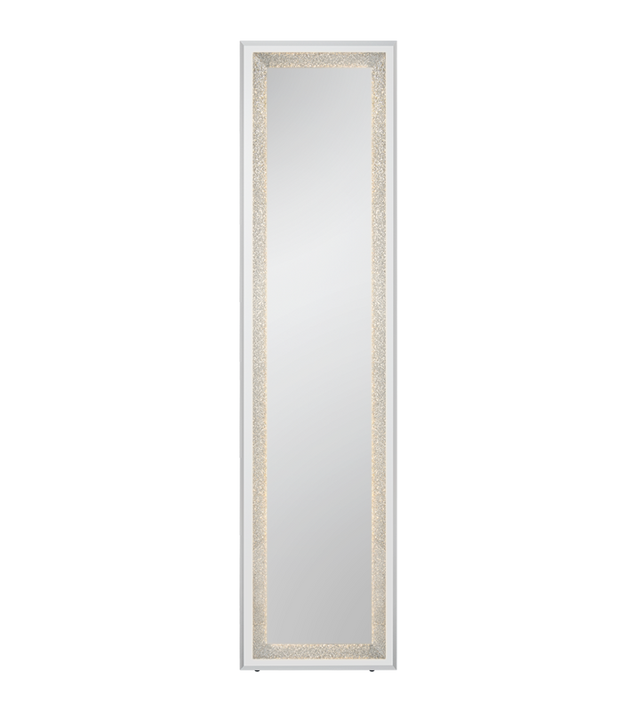 Hermine mirror with LED-light 40 x 160 cm mirror glass/glitter with stand