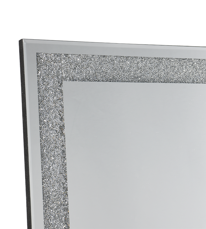 Hermine mirror with LED-light 40 x 160 cm mirror glass/glitter with stand