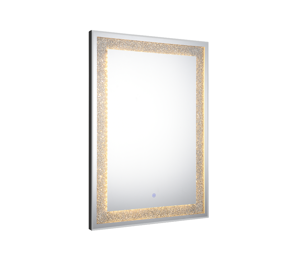 Hermine mirror with LED-light 50 x 70 cm mirror glass/glitter IP44