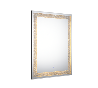 Hermine mirror with LED-light 50 x 70 cm mirror glass/glitter IP44