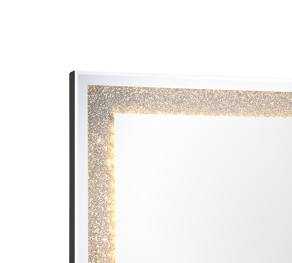 Hermine mirror with LED-light 50 x 70 cm mirror glass/glitter IP44