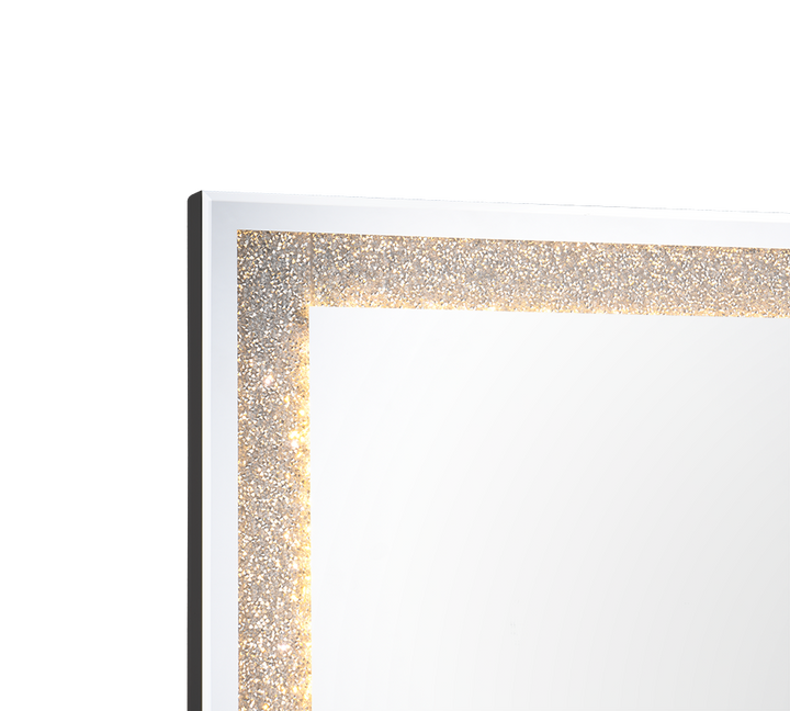 Hermine mirror with LED-light 50 x 70 cm mirror glass/glitter IP44