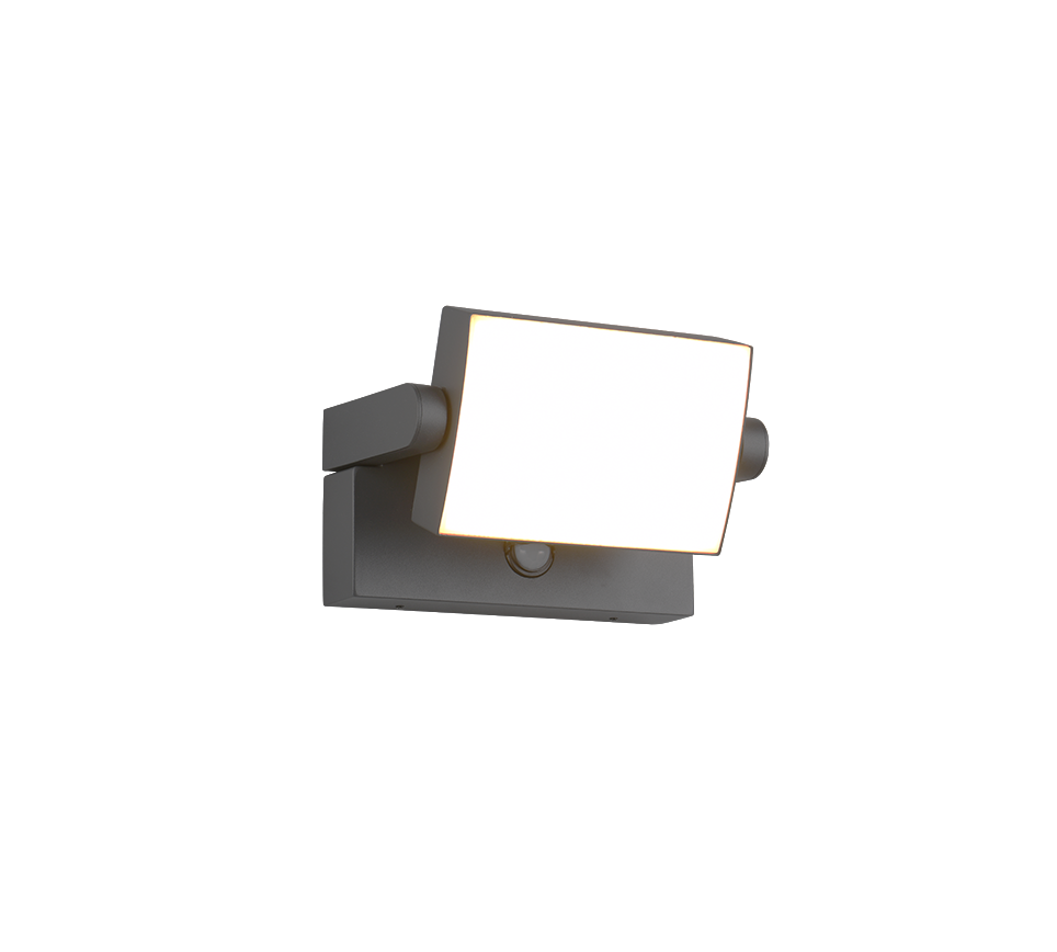 Kansas LED wall lamp anthracite motion sensor — 246869142