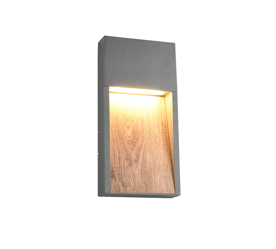Salmon LED wall lamp wood/anthracite — 246960135