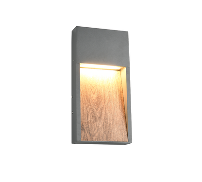 Salmon LED wall lamp wood/anthracite — 246960135