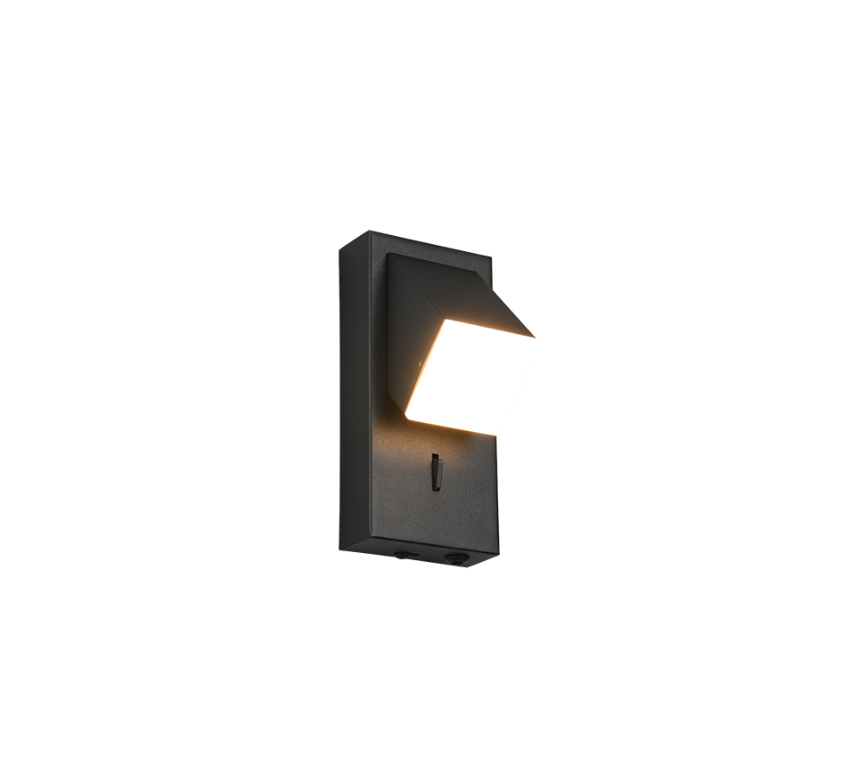 Raglan LED wall lamp 1-pc matt black — 248570132
