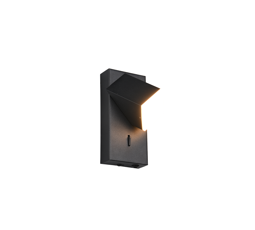 Raglan LED wall lamp 1-pc matt black — 248570132