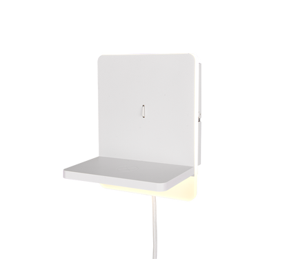 Fairfield LED wall lamp matt white with charging station — 248670131