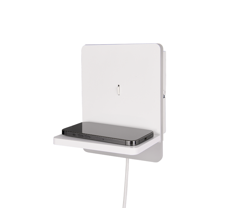 Fairfield LED wall lamp matt white with charging station — 248670131