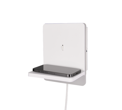 Fairfield LED wall lamp matt white with charging station — 248670131