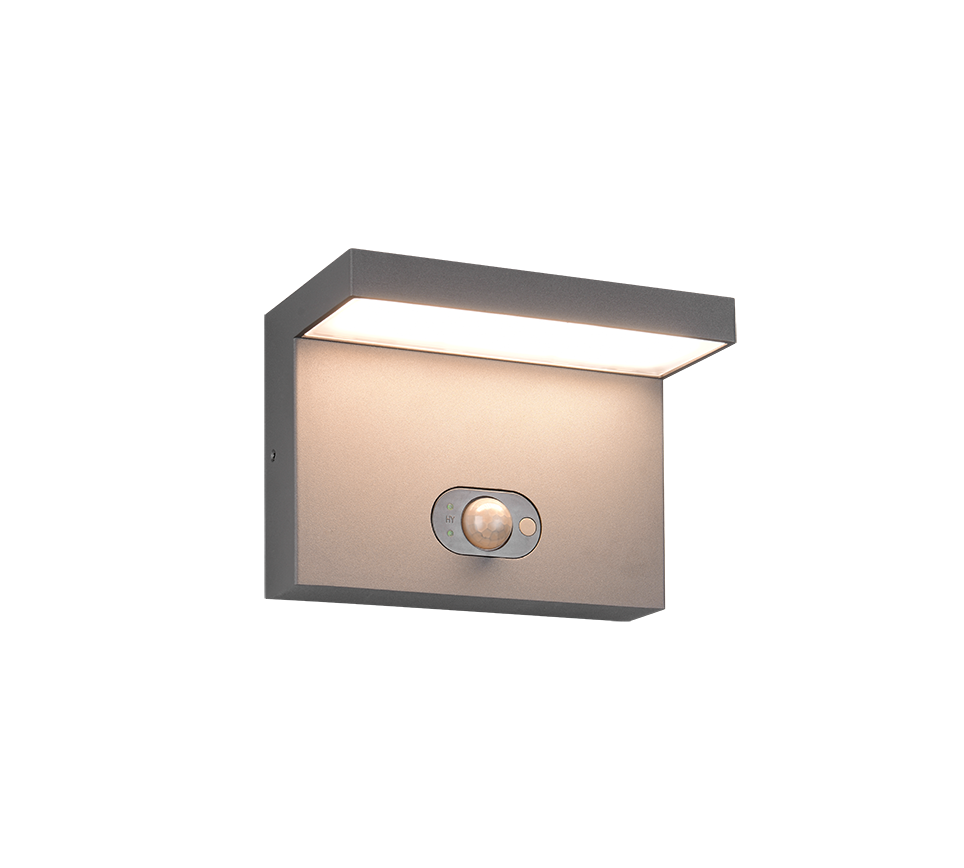Blyde hybrid solar LED wall lamp anthracite rechargeable motion sensor — 253569142